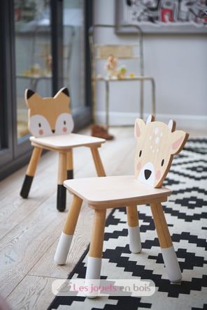 Silla infantil de madera Zorro beige 30 x 30 x 48 cm TL8813 Tender Leaf Toys 3