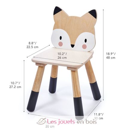 Silla infantil de madera Zorro beige 30 x 30 x 48 cm TL8813 Tender Leaf Toys 5