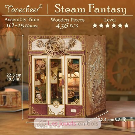 Book Nook Infinity Train Fantasía de vapor T-TQ442 Tonecheer 3