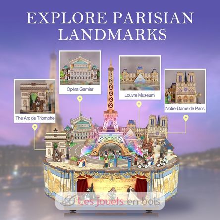 Puzle 3D Caja de música París romántico T-TQ036 Tonecheer 4