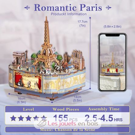 Puzle 3D Caja de música París romántico T-TQ036 Tonecheer 5