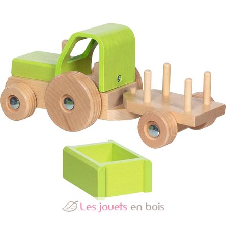 Tractor con remolque verde GK55838 Goki 3