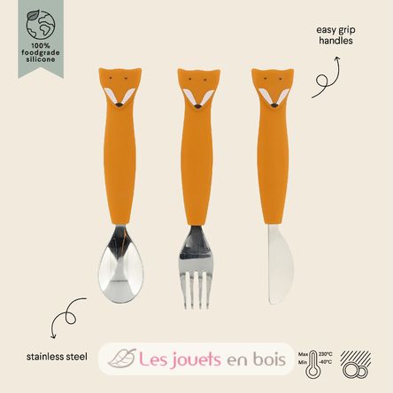 Cubiertos de 3 piezas en silicona Mr Fox TX-96-448 Trixie 2