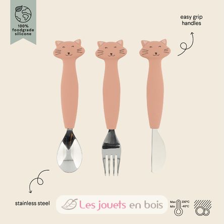 Cubiertos de 3 piezas en silicona Mrs Cat TX-96-454 Trixie 3