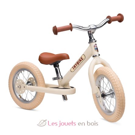 Bicicleta sin pedales acero crema mate TBS-2-CRM-VIN Trybike 3