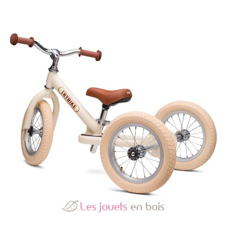 Bicicleta sin pedales 2 in 1 crema mate TBS-3-CRM-VIN Trybike 2