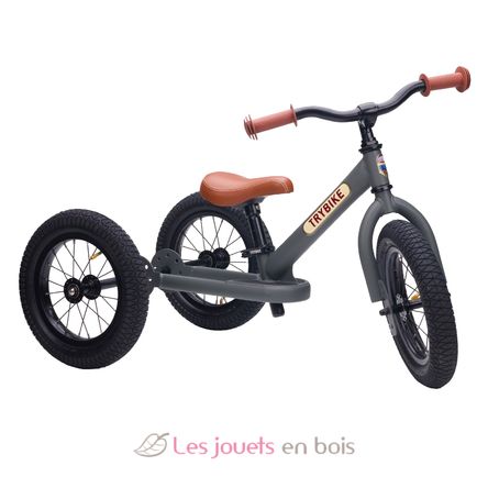 Bicicleta sin pedales 2 in 1 gris mate TBS-3-ANTM Trybike 1