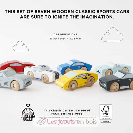 Juego de coches deportivos de madera TV445 Le Toy Van 3