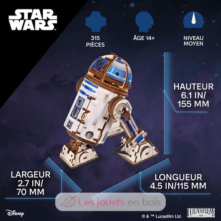 R2-D2 Star Wars modelo mecánico U-70272 Ugears 3