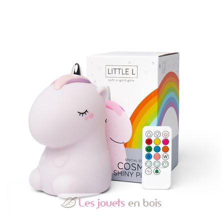 Luz nocturna Cosmo el unicornio rosa con purpurina LL-UNIPINKR Little L 2