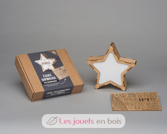 Estrella luminosa personalizable de madera VINTIUN1 Vintiun 11