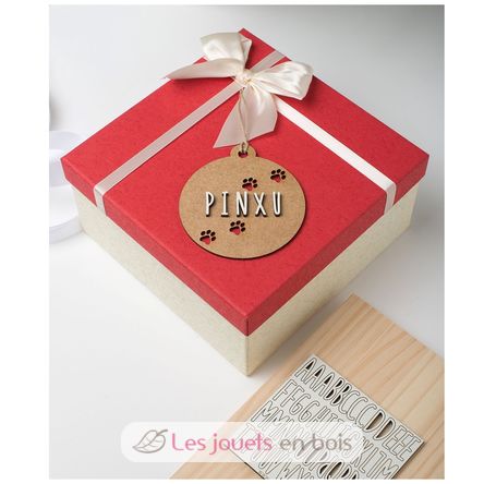 Adorno bola de madera personalizable con huellas VI-BN20 Vintiun 3