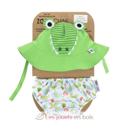 Camisa y gorro de cocodrilo (6-12M) EFK-122-010-020 Zoocchini 1